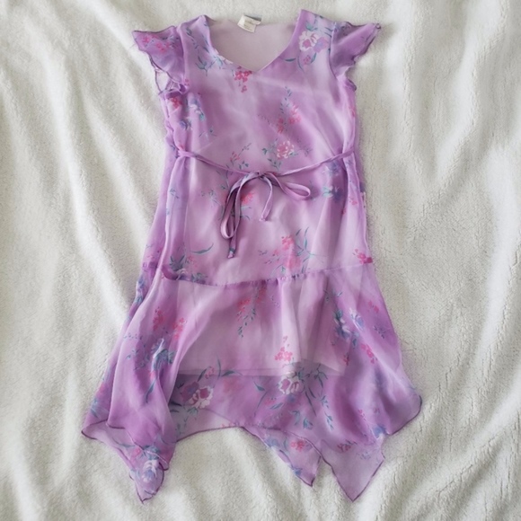 Simply Basic Purple Floral Tunic Summer Dress sz 8 - Picture 1 of 4
